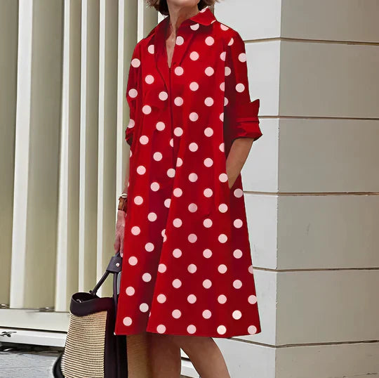 Olivia - Trendy Casual Jurk Met Kraag