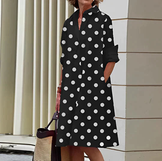 Olivia - Trendy Casual Jurk Met Kraag