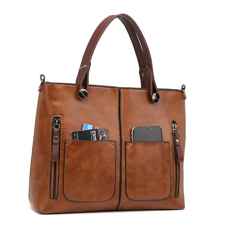 Gina - Vintage Leren Schoudertas voor Dames
