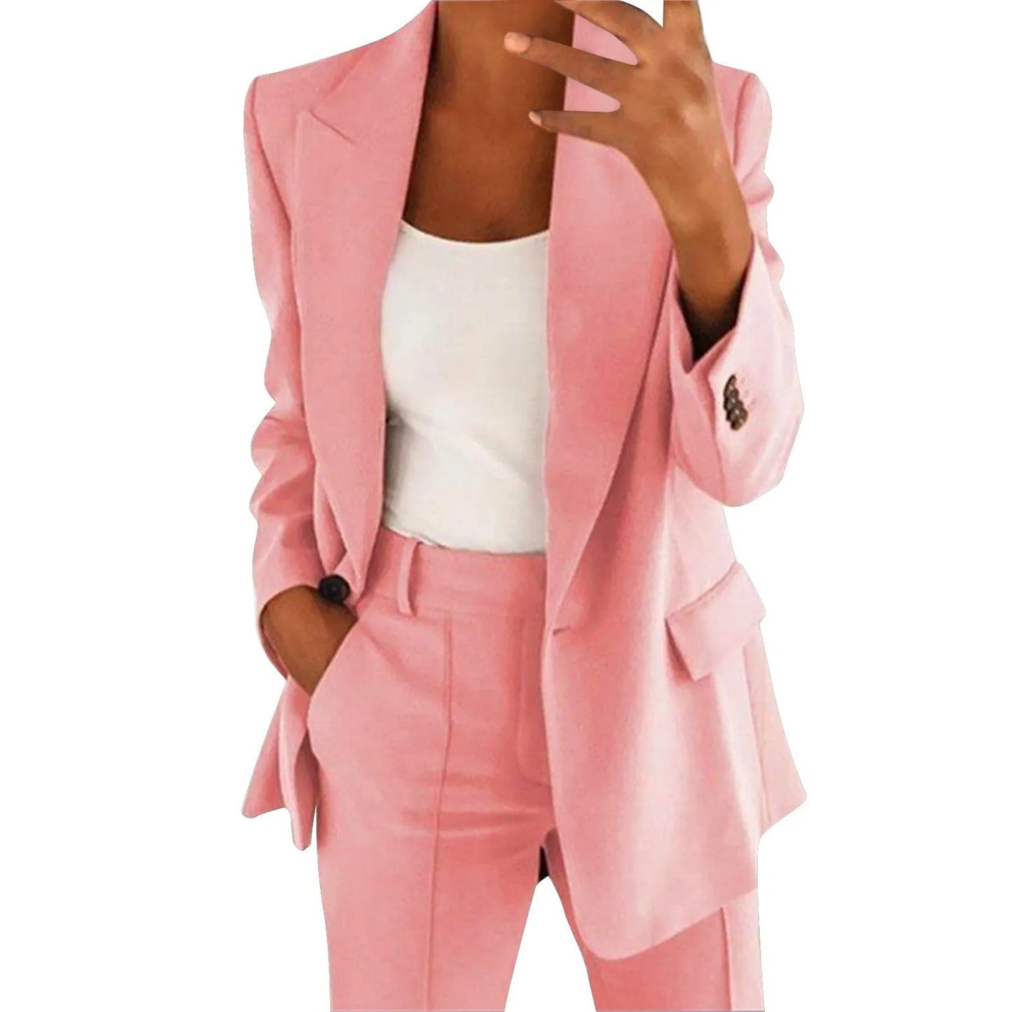 EsmeSet - Elegante Dames Pak met Blazer en Pantalon in Effen Kleur