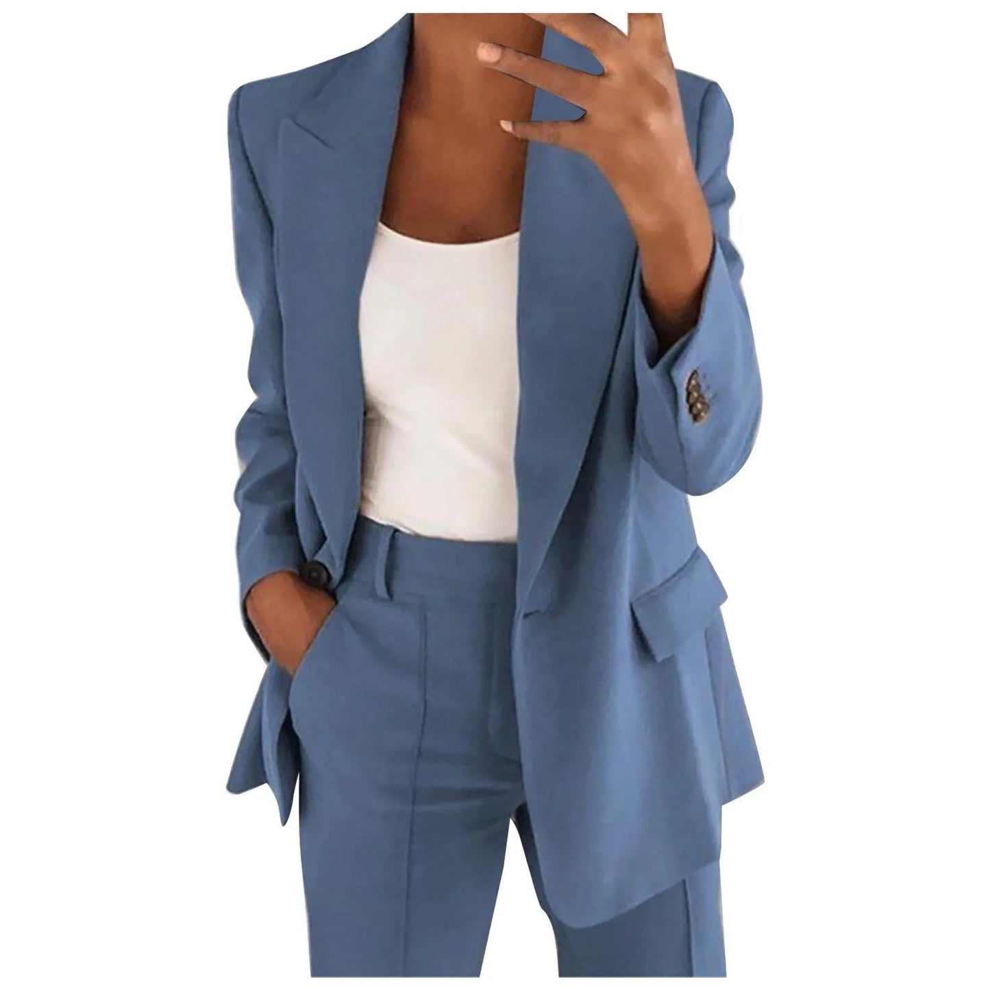 EsmeSet - Elegante Dames Pak met Blazer en Pantalon in Effen Kleur