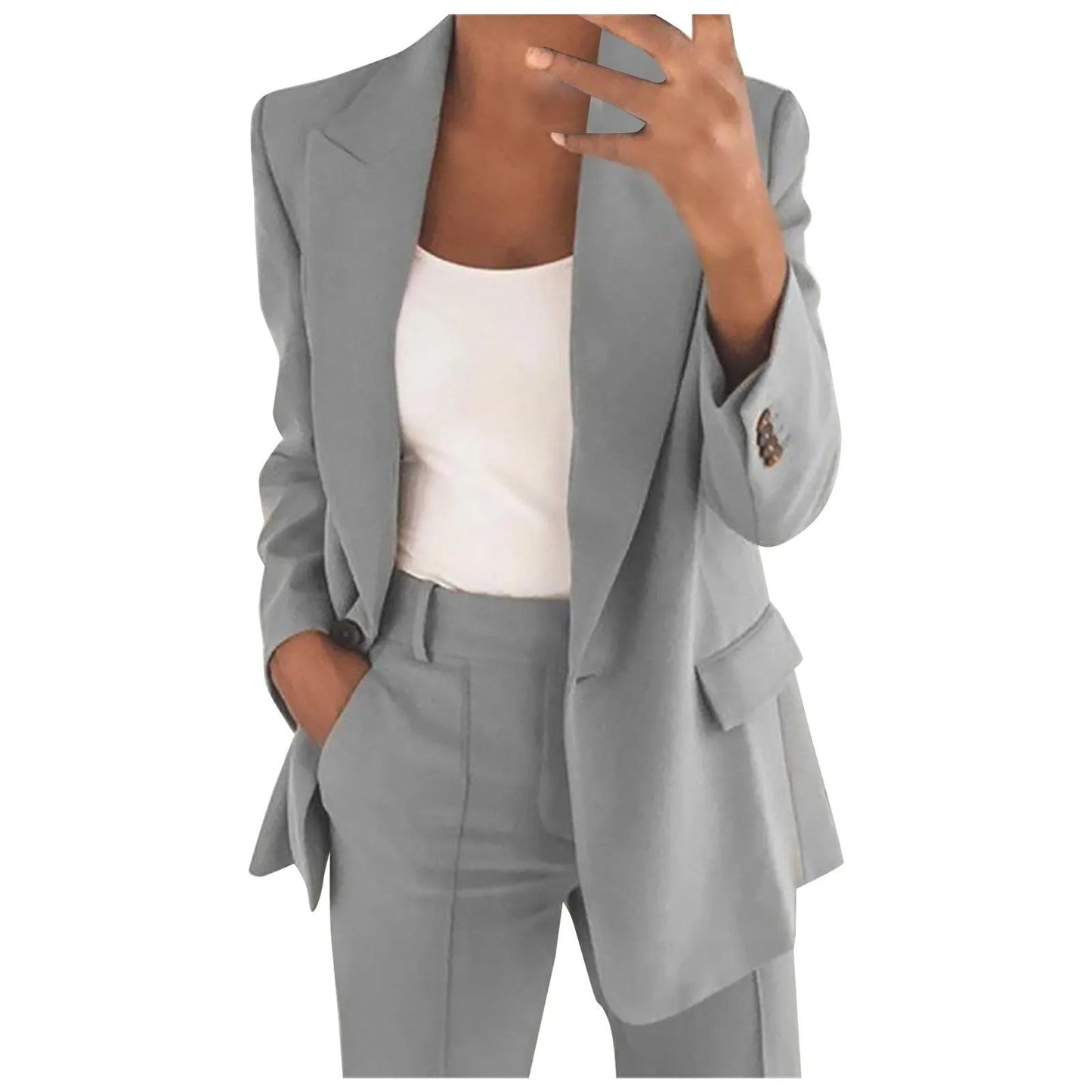 EsmeSet - Elegante Dames Pak met Blazer en Pantalon in Effen Kleur