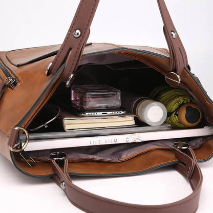 Gina - Vintage Leren Schoudertas voor Dames