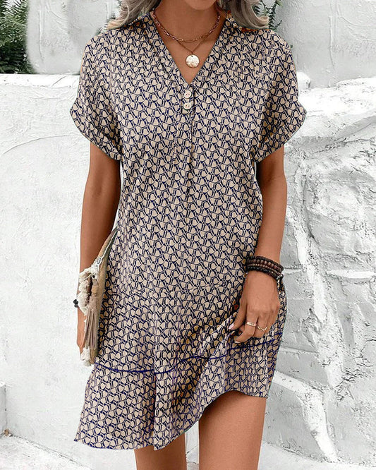 Lana | Casual Kortarmige Jurk met V-hals
