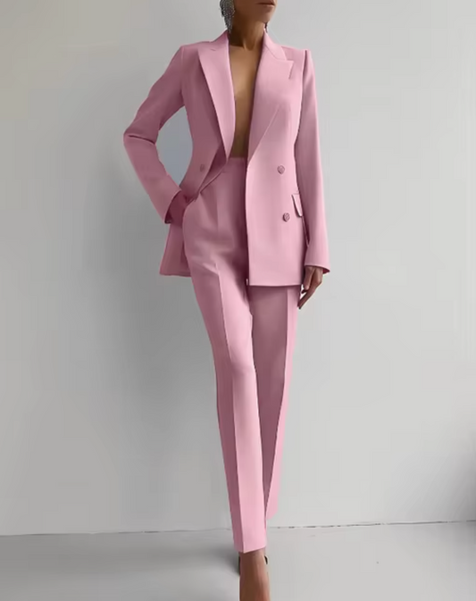 Suze – Set van blazer en stijlvolle geplooide broek