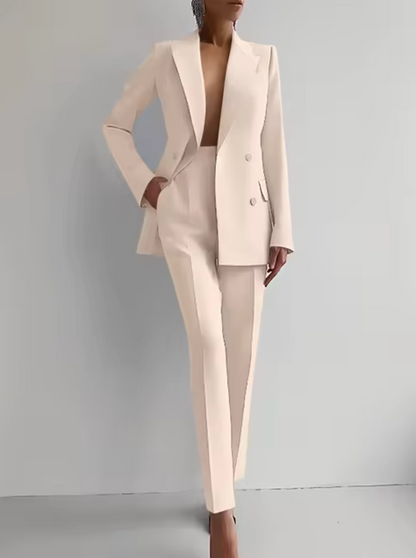 Suze – Set van blazer en stijlvolle geplooide broek
