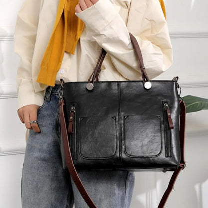 Gina - Vintage Leren Schoudertas voor Dames