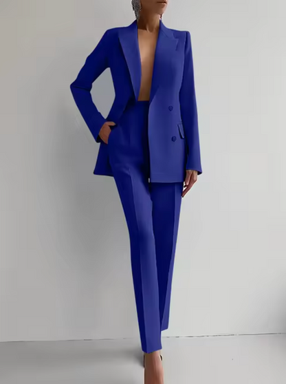 Suze – Set van blazer en stijlvolle geplooide broek
