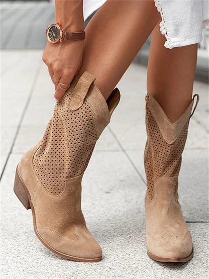 Renaya – Leren Dameslaarzen met Western Touch