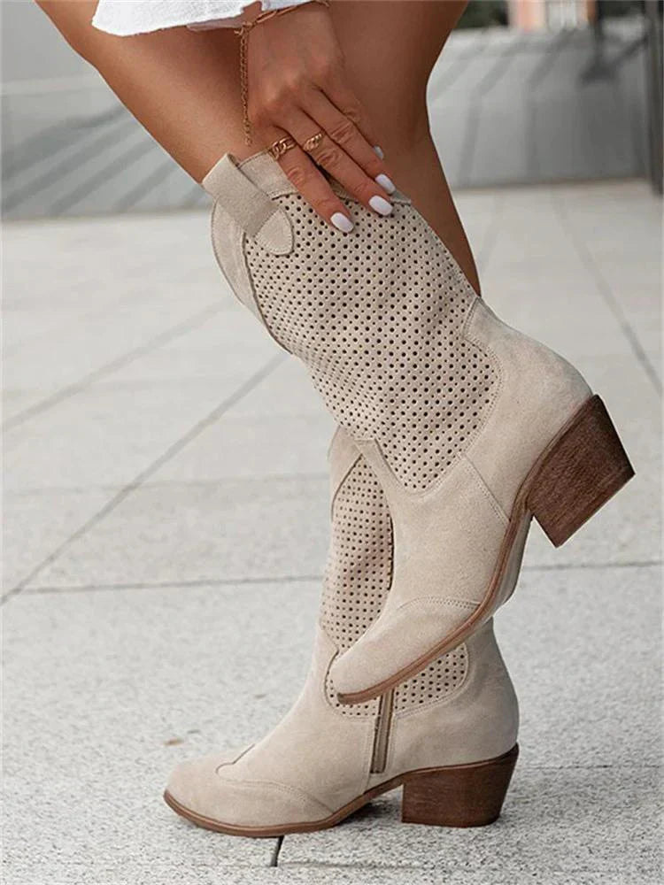 Renaya – Leren Dameslaarzen met Western Touch