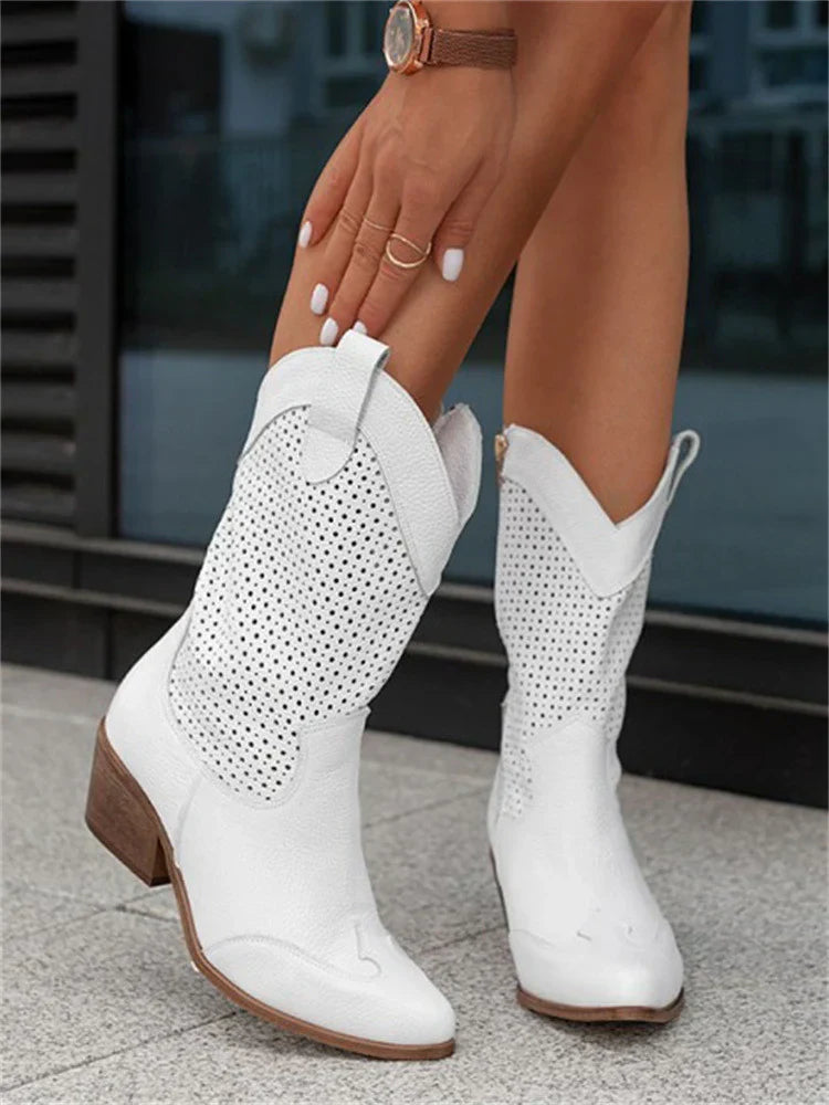 Renaya – Leren Dameslaarzen met Western Touch