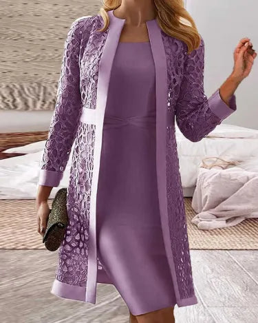 Liv | Elegante tweedelige set met vest en jurk