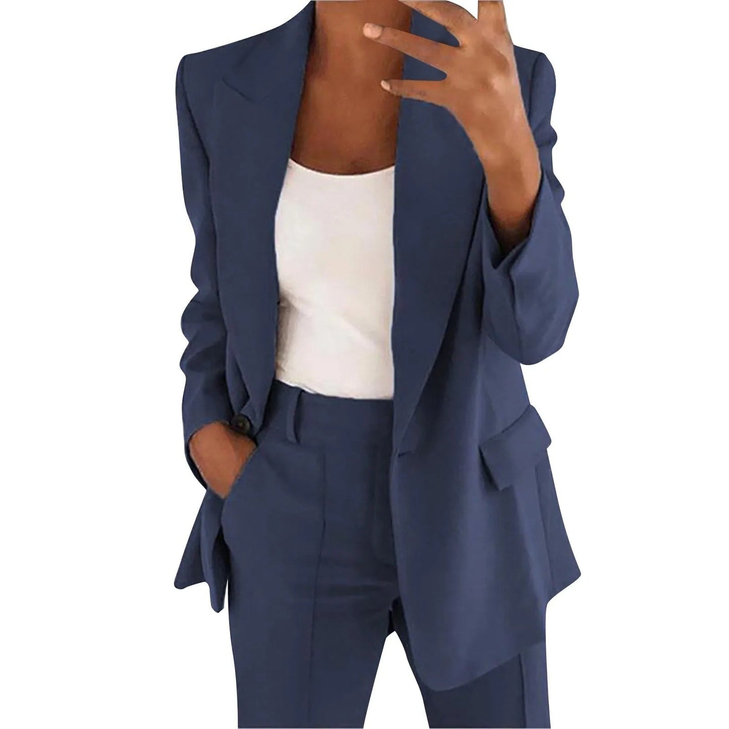 EsmeSet - Elegante Dames Pak met Blazer en Pantalon in Effen Kleur