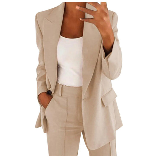 EsmeSet - Elegante Dames Pak met Blazer en Pantalon in Effen Kleur